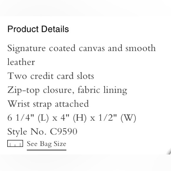 Coach corner zip sig. canvas wristlet w/pear. Khaki chalk multi.match 🔑 ring - Picture 3 of 7